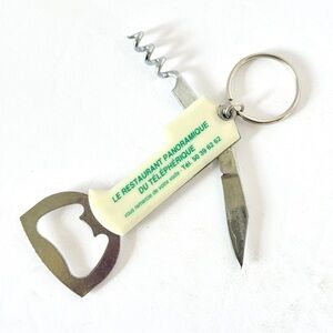 VTG Le Restaurant Panoramique Cable Car Souvenir Keychain Multi-Tool Corkscrew